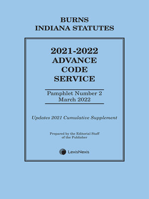 cover image of Burns Indiana Advance Code Service